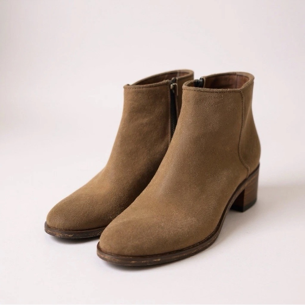 Frye Womens Booties Size 6 Tan Leather Side Zip Boots